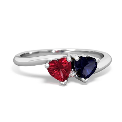 lab ruby-sapphire sweethearts promise ring