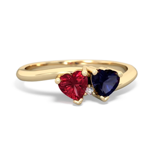 lab ruby-sapphire sweethearts promise ring