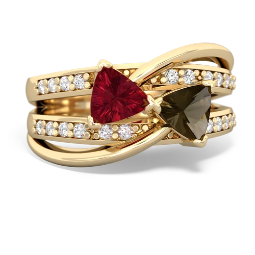 lab ruby-smoky quartz couture ring