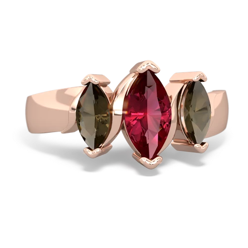 lab ruby-smoky quartz keepsake ring