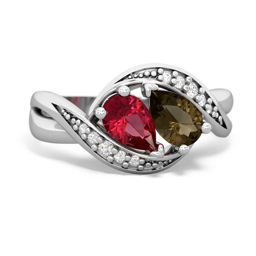 lab ruby-smoky quartz keepsake curls ring