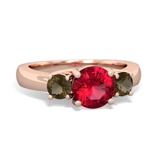 lab ruby-smoky quartz timeless ring