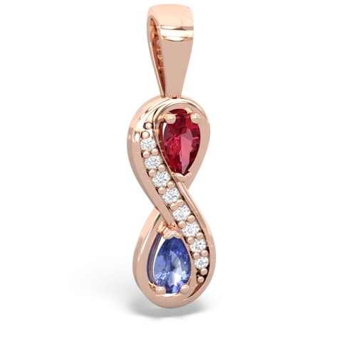 Lab Ruby Lab Created Ruby with Genuine Tanzanite Keepsake Infinity pendant Pendant