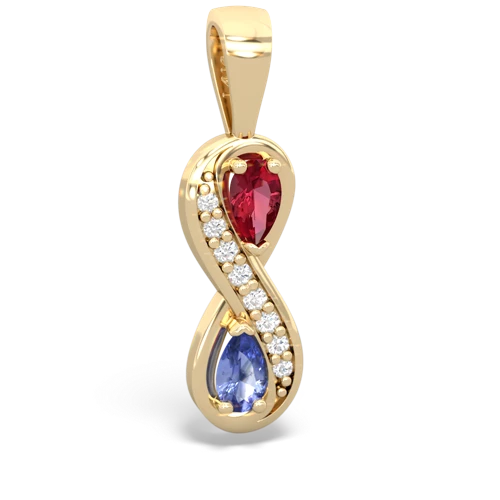 lab ruby-tanzanite keepsake infinity pendant