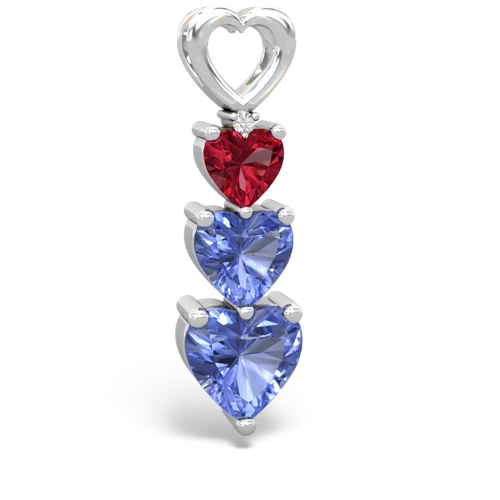 Lab Ruby Lab Created Ruby with Genuine Tanzanite and  Past Present Future pendant Pendant