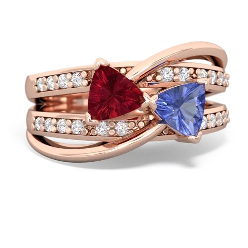 Lab Ruby Lab Created Ruby with Genuine Tanzanite Bowtie ring Ring