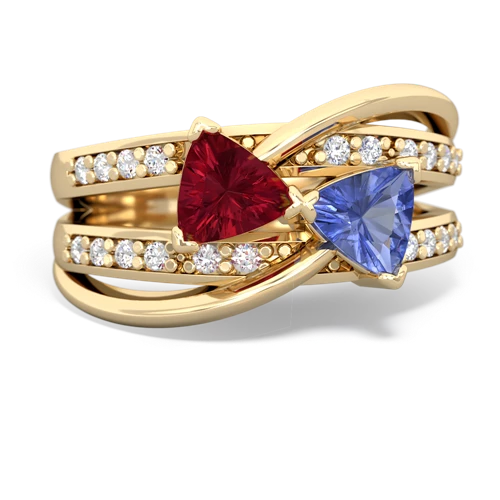 lab ruby-tanzanite couture ring