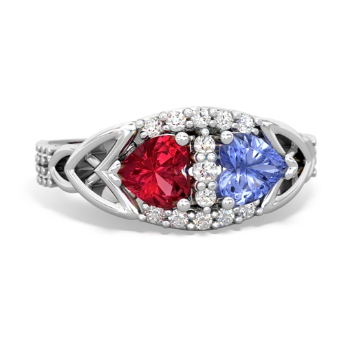 Lab Ruby Lab Created Ruby with Genuine Tanzanite Celtic Knot Engagement ring Ring