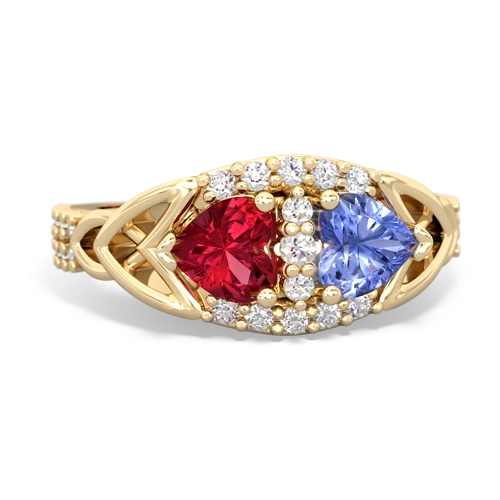 lab ruby-tanzanite keepsake engagement ring