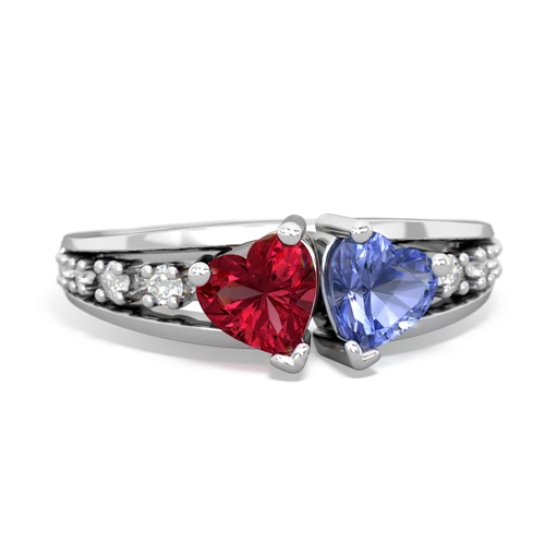 lab ruby-tanzanite modern ring