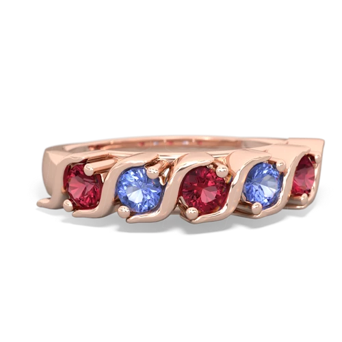 lab ruby-tanzanite timeless ring