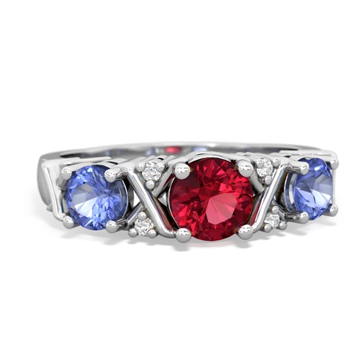 lab ruby-tanzanite timeless ring