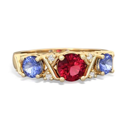 lab ruby-tanzanite timeless ring