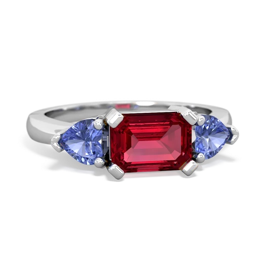 lab ruby-tanzanite timeless ring