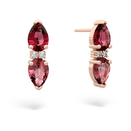 lab ruby-tourmaline bowtie earrings
