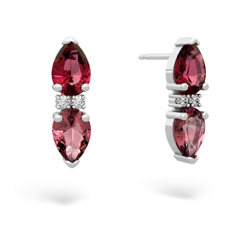 lab ruby-tourmaline bowtie earrings