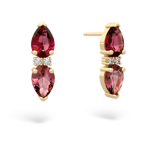 lab ruby-tourmaline bowtie earrings