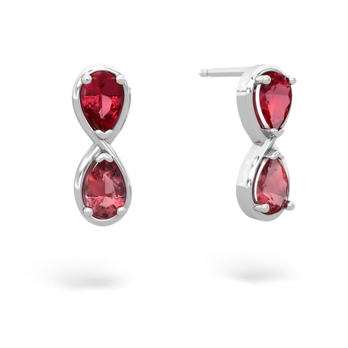 lab ruby-tourmaline infinity earrings