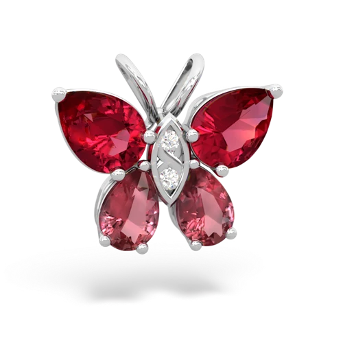 lab ruby-tourmaline butterfly pendant