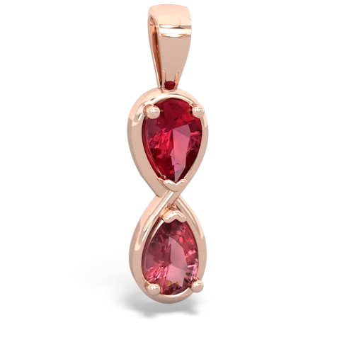 lab ruby-tourmaline infinity pendant