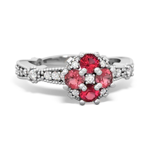 lab ruby-tourmaline art deco engagement ring