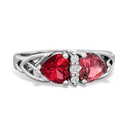 lab ruby-tourmaline celtic ring