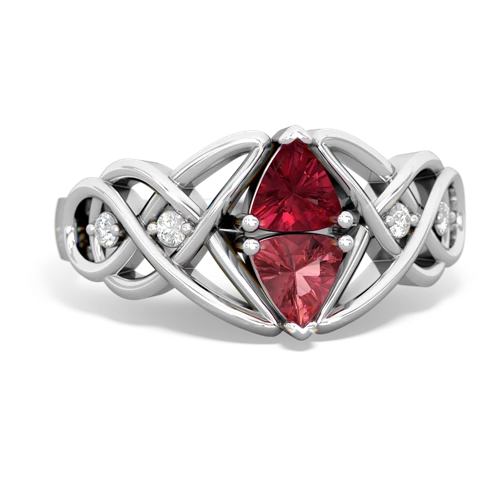 lab ruby-tourmaline celtic knot ring
