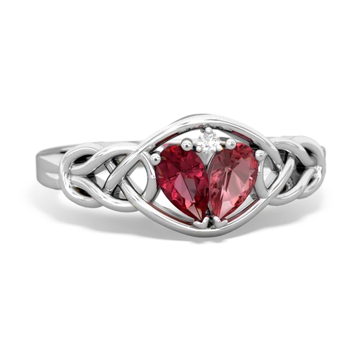 lab ruby-tourmaline celtic knot ring