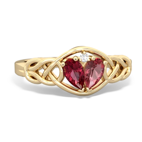 lab ruby-tourmaline celtic knot ring