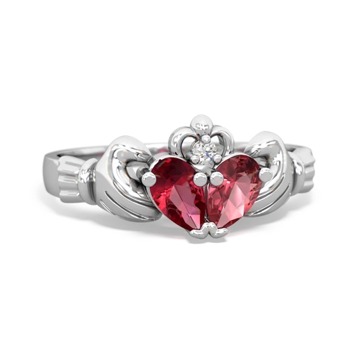 lab ruby-tourmaline claddagh ring