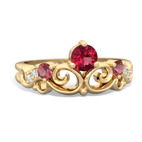 Lab Ruby Lab Created Ruby with Genuine Pink Tourmaline and  Crown Keepsake ring Ring