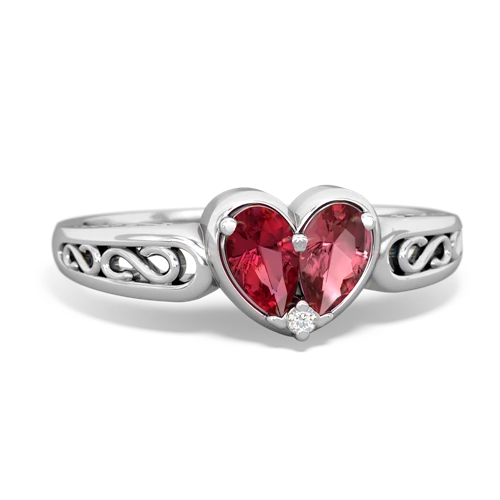 lab ruby-tourmaline filligree ring