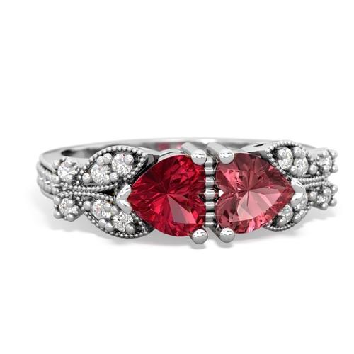 lab ruby-tourmaline keepsake butterfly ring