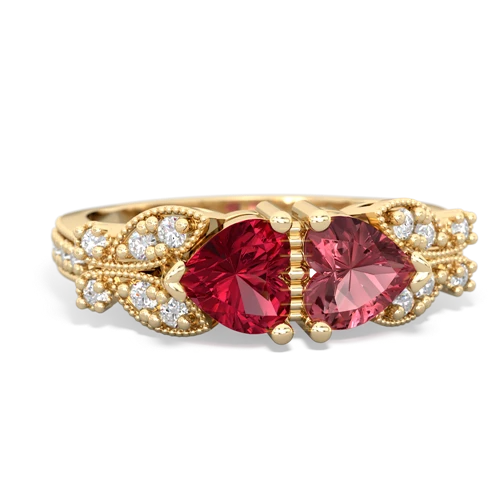 lab ruby-tourmaline keepsake butterfly ring