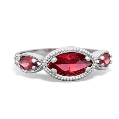 lab ruby-tourmaline milgrain marquise ring