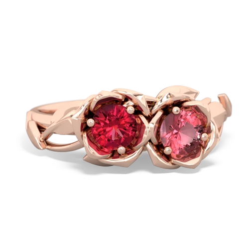 lab ruby-tourmaline roses ring