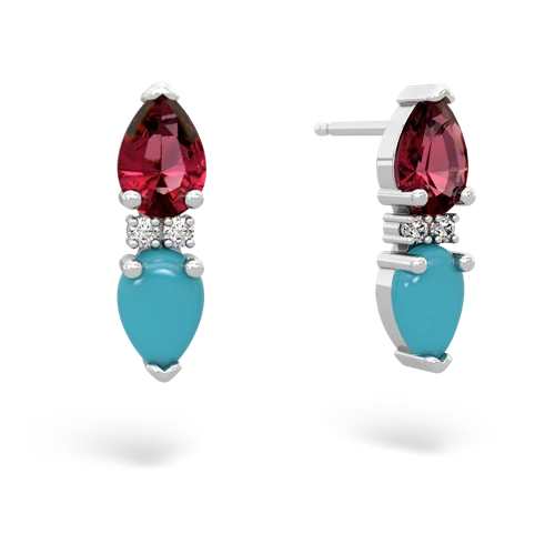 lab ruby-turquoise bowtie earrings