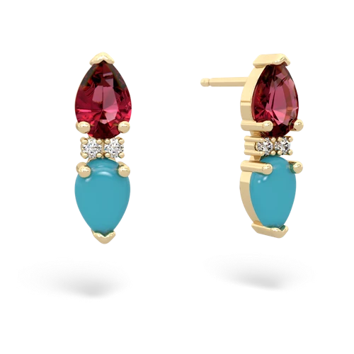 lab ruby-turquoise bowtie earrings