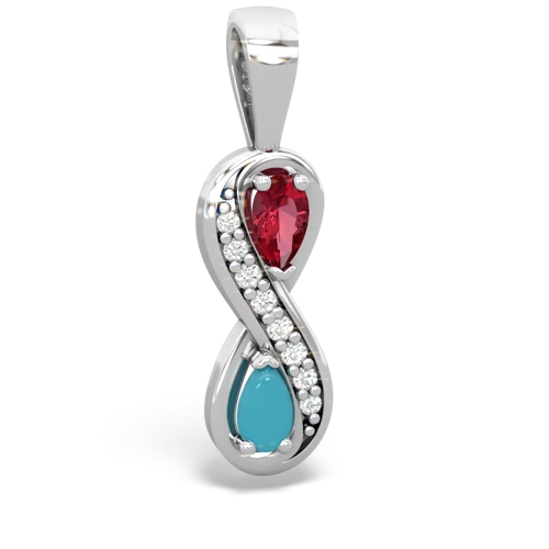 lab ruby-turquoise keepsake infinity pendant