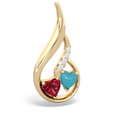 lab ruby-turquoise keepsake swirl pendant