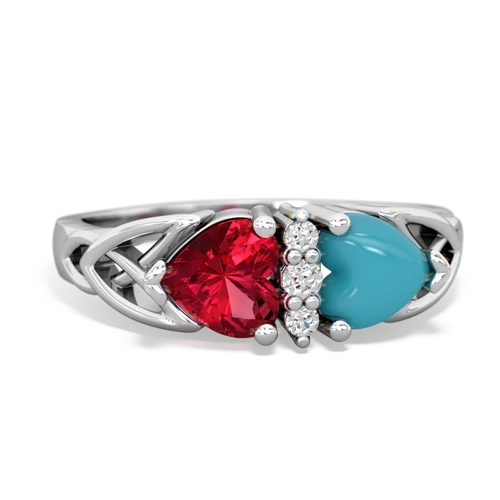 lab ruby-turquoise celtic ring