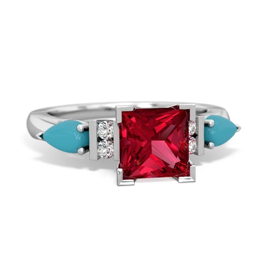 lab ruby-turquoise engagement ring