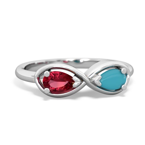 lab ruby-turquoise infinity ring