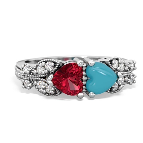 lab ruby-turquoise keepsake butterfly ring