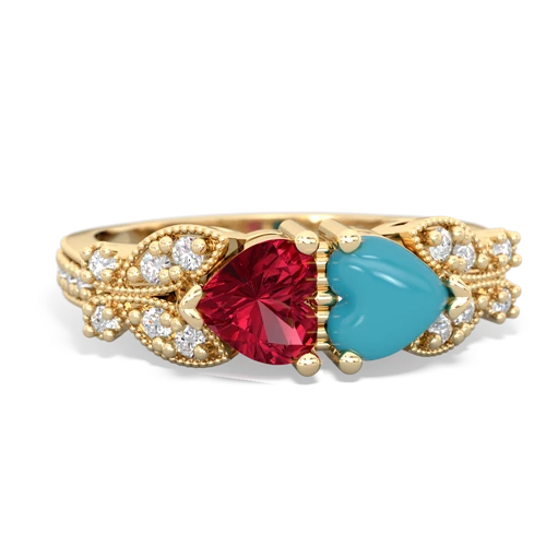 lab ruby-turquoise keepsake butterfly ring