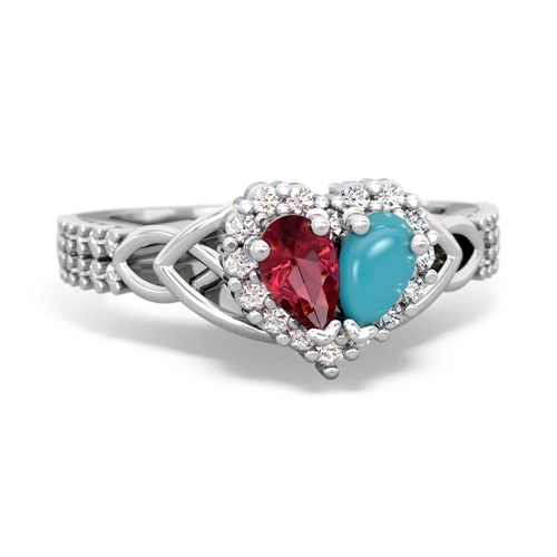 lab ruby-turquoise keepsake engagement ring