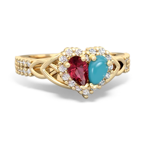 lab ruby-turquoise keepsake engagement ring