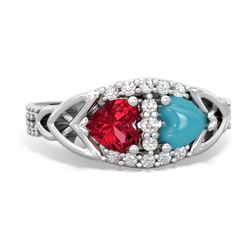 lab ruby-turquoise keepsake engagement ring