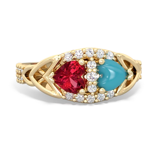 lab ruby-turquoise keepsake engagement ring