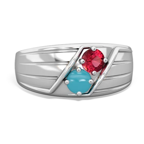lab ruby-turquoise mens ring